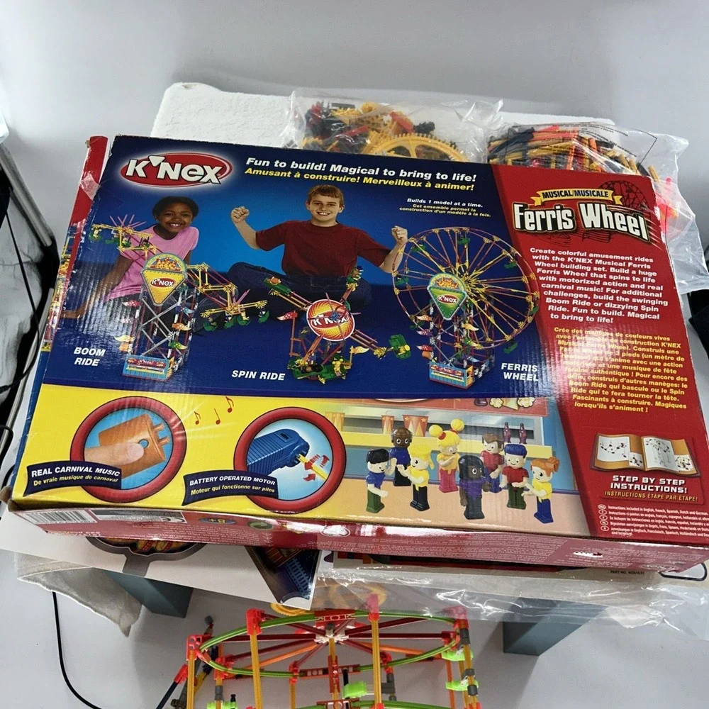 K'Nex Musical Ferris Wheel Complete Set!, Age 8+ 3 Models 523 Pieces Most Sealed